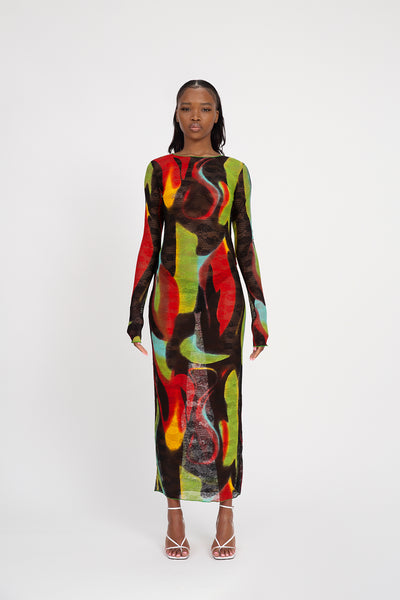 Green Swirl Maxi Dress – Kim Shui Studio